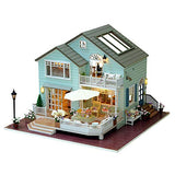 LQKYWNA DIY Dollhouse Miniature Kit 3D Handcraft Creative Mini Doll Toy Furniture Villa Balcony Cozy Wooden House Best Gifts for Kids Girls Boys