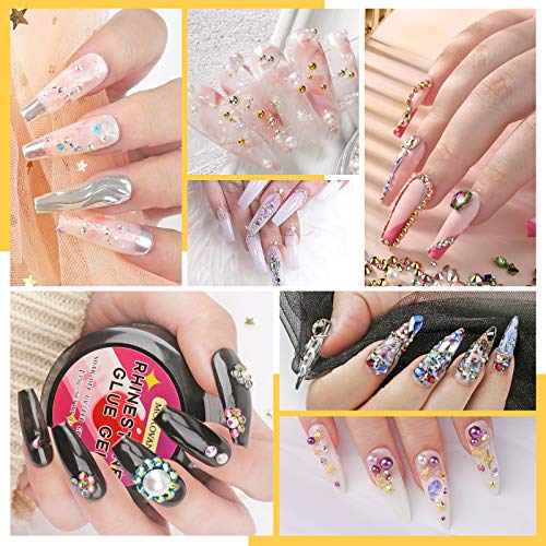 Morovan Rhinestone Glue For Nails: 2PCS Nail Art Rhinestone Gel Super  Strong Adhesive Nail Gem Glue For Jewelry Diamonds Crystal Charms Gel Bling  Gel For Professional And Home Use