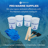 Pro Marine Supplies Crystal Clear Table Top Epoxy Bundle with Mixing Supplies Kit | 2-Gallon Clear Epoxy Resin Kit with Mixing Cups, Stir Sticks, Brushes, and Gloves | DIY Art Resin Supplies