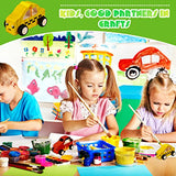 12 Pieces Wood DIY Car Toys Unfinished Wooden Cars Paintable Wood Car Blocks Wooden Painting Crafts Kits for School Students Home Activities Craft Projects Easy Woodworking (Vivid Style)