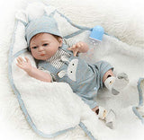 Zero Pam Reborn Baby Dolls Silicone Full Body Reborn Twins Girl and Boy 20inch Waterproof Newborn Gray Boy Realistic Anatomically Correct Boy Xmas Gift for Girl Age 3+ (Twins)