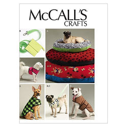 McCall Patterns 0389543 McCall's Dog Bed in 3, Leash, Case, Harness Vest and Coat Pattern M6455 Size OSZ, Each