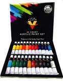 Acrylic Paint Set 24 Colors- Bonus 10 Acrylic Paint Brushes Included - Acrylic Paints for Artists -