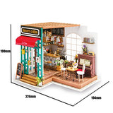 Rolife Wooden Mini House Crafts-DIY Model Kits with Furniture and Accessories- Handmade Construction Kit-Wooden Playset-Best Birthday for Boys and Girls (09 Coffee Shop)