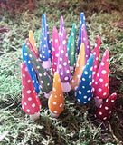 Miniature Gnome Style Mushrooms. Set of 10. Vibrantly Colored with Mica Powders. Fairy Garden Accessories.