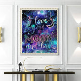 DIY 5D Diamond Painting Kits for Adults Kids Full Drill Moon Diamond Art Craft for Home Wall Decor (11.8 x 15.8 in)