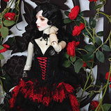 HMANE BJD Dolls Clothes Black Rose Wedding Dress for 1/3 BJD Dolls, Doll Costume Wedding Dress Outfit (No Doll)