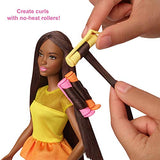 Barbie Ultimate Curls Brunette Doll and Hairstyling Playset Assortment with No-Heat Curling Iron and Curlers, Plus Hair Accessories, for Kids 3 to 7 Years Old