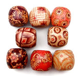 ALL in ONE 100pcs Mixed Painted Drum Barrel Wooden Beads for DIY Project (17x16cm 155gram/100pcs)