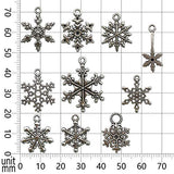 ZC-charms 88 PCS Snowflake Charms Collection - Antique Silver Mixed Christmas Snowflake Flower