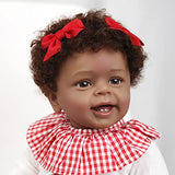 JIZHI Lifelike Reborn Baby Dolls African American - 18 Inch Black Girl Realistic-Newborn Baby Dolls - Handmade Soft Body Vinyl Reborn Dolls with Gift Set for Kids Age 3+