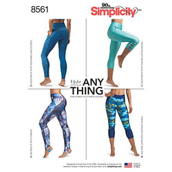 Simplicity US8561AA AA Misses' and Women's Knit Leggings With Seam Variations, XS-XL