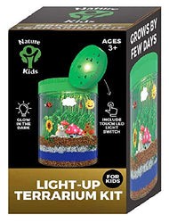 Light-up Terrarium Kit for Kids LED Light on Lid - Science Kit for Kids - Crafts & Arts Create Customized Mini Garden for Children - Toys Gifts for Boys & Girls Age 3, 4, 5, 6, 7+ Year Old - Kids Toys