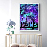 DIY 5D Diamond Painting by Numbers Kits, Colorful Paris Eiffel Tower, Full Drill Rhinestones Paint with Diamonds Crystal Diamond Art (Paris)