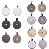 35 Pieces 7 Colors Pendant Trays Round Bezel, 35 Pieces Glass Cabochon Round Clear Dome-25 mm/1