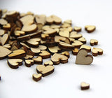 RayLineDo Pack of Mixed Size Natural Wood Color Small Heart Shaped Wooden Scrapbooking Crafting