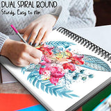 White Paper Sketch Book - 9x12 Inches 100 Sheets (68 lb/100gsm) Fine Tooth Spiral Bound Drawing Paper Pad for Kids and Adults