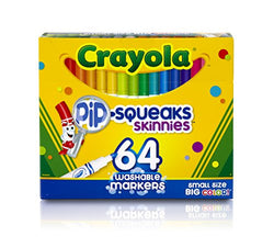 Crayola Pip-Squeaks Skinnies Washable Markers, 64 count, Great for Home or School, Perfect Art