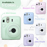 Fujifilm Instax Mini 12 Camera with Fujifilm Instant Mini Film (60 Sheets) Bundle with Deals Number One Accessories Including Carrying Case, Photo Album, Stickers (Lilac Purple)