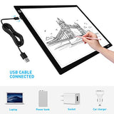 ICETEK A4 Ultra-Thin Portable LED Light Box Tracer USB Power Cable Dimmable Brightness LED Artcraft Tracing Light Box Light Pad for Drawing, Sketching, Animation. X-ray Viewing