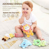 TUMAMA Baby Soft Plush Stuffed Animal Rattles, Handheld Development Toys for Toddlers - 4 PCS