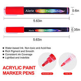 Acrylic Paint Pens - 24 Acrylic Paint Markers for Rock Painting, Stone, Metal, Ceramic, Porcelain, Glass, Wood, Fabric, Canvas.Set of 12 Colors Paint Markers with 3 Different Tip Precision