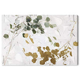 The Oliver Gal Artist Co. Botanical Wall Art Canvas Prints 'Golden Leaves' Home Décor, 36" x 24", Gold, Green