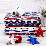 10 Pieces Patriotic Fabric Bundles, 4th of July Fat Quarters, Stars and Stripes Fabric Patriotic Decoration Print Quilting Fabric Bundles for DIY Sewing Patchwork (19.6 x 19.6 Inches)