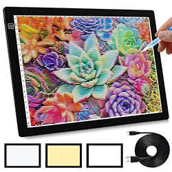 SevenFish Rechargeable Diamond Painting A4 LED Light Pad, Battery Powered Ultra-Thin Dimmable Light Board Tracing Light Box for Weeding Vinyl, Animation, Drawing, Sketching, 5D Diamond Painting Tools