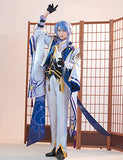 LTAKK Ayato Cosplay Kamisato Ayato Outfit Anime Costume for Men Kimono Halloween Costume Full Set