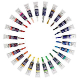 Acrylic Paint Set & Brushes with Rich Pigments in 24 Vivid Colors with 6 Pro Brushes is Great for
