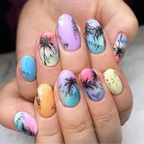 MiaoWu 6pcs Nail Tropical Style Palm Summer Tree 3D Nail Stickers self-Adhesive Coconut Tree 3D Summer Palm Tree Nail Art Studs Stickers, Adhesive Tropical Surf Beach Palm Tree Nail Art Decals for DIY Nail Art Polish Manicure Decoration