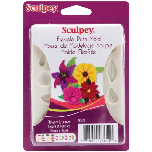 Sculpey Flexible Push Clay Mold, Flowers and Leaves