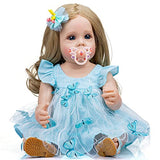 Anano Reborn Baby Dolls 22 Inch Newborn Toddler Dolls Full Body Silicone Princess Girl Reborn Baby with Formal Dress