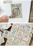 Animal Stamps Vintage Stickers Pack, Vintage Stamps in Postage Stamps Style, DIY Decoration for Laptops, Phone, Scrapbooking supplies, Planners, Diary and Junk Journaling Supplies (92 PCs Cute Stamps)