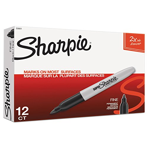 Super Permanent Markers, Fine Point, Black, Dozen