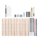 Fanciher Sketching Pencils Set-37 PCS Charcoal Drawing Pencils Art Kit and Supplies for Kids, Teens and Adults, Sketch Set with A5 sketchbook Kneaded Eraser