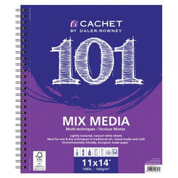 Daler-Rowney Cachet 101 Mixed Media Spiral Bound Pad - 11"x14" - 108lb 60 Sheet Pad