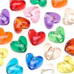 Bulk Buy: Darice DIY Crafts Pony Beads Acrylic Heart Assorted Transparent Colors 9mm 65 pieces