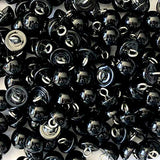 RayLineDo 50Pcs Pearl Black Bead Cap Half Ball Dome Metal Circle Hook Crafting Sewing DIY