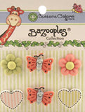 Buttons Galore BZGROUP Zoo Animals 3D Buttons - Set of 6 Cards