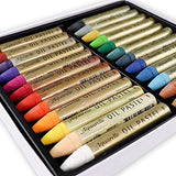 HASHI Water Soluble Oil Pastels (24 Colors) + HASHI Chalk Pastel Holder (2pcs 1set)