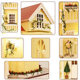Spilay Dollhouse DIY Miniature Wooden Furniture Kit,Mini Handmade Big Castle Model with LED & Music Box ,1:24 Scale Creative Doll House Toys Birthday Gift for Adult Friends Girls Lover Gift