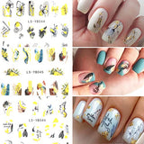 YOSOMK 9 Sheets Flower Nail Stickers for Nail Art Gold Foil Flower Self-Adhesive Nail Decals 3D Geometric Spring Flower Butterfly Nail Supplies Accessories for Women French Nail DIY Design Decoration