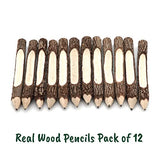 BSIRI Pencil Wood Favors of Graphite Wooden Tree Rustic Twig Pencils Birch of 12 Camping Lumberjack Decorations Party Supplies Novelty Gifts Bark Pencils Gifts (5 Inch Personalized)