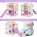 Dollhouse Kit Miniature DIY Kid Assemble Doll House Children Educational Toys Above 3 Years Old (Dollhouse)