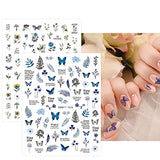 JMEOWIO 12 Sheets Spring Flower Nail Art Stickers Decals Self-Adhesive Pegatinas Uñas Leaf Floral Summer Nail Supplies Nail Art Design Decoration Accessories