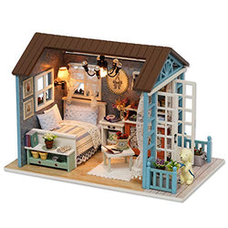 Spilay DIY Miniature Dollhouse Wooden Furniture Kit,Handmade Mini Retro Style Home Model with Dust Cover & Music Box ,1:24 Scale Creative Doll House Toys Forest Time Z07