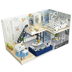 Spilay Dollhouse Miniature with Furniture,DIY Dollhouse Kit Mini Plus Duplex Apartment Home Model with Dust Cover&Music Box ,1:24 Scale 3D Puzzle Creative Room Toys for Adult Teenager Idea Gift