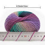 NICEEC 2 Skeins Rainbow Soft Yarn 100% Wool Gradient Multi Color Yarn for Crocheting Knit Total Length 180m×2(196yds×2,50g×2)-5#